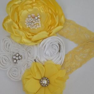 Yellow and White Floral Headband
